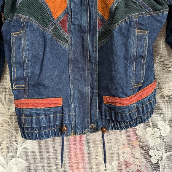 Vintage IZZI Genuine Rugged Flag Patterned Denim Coat - Picture 4 of 11